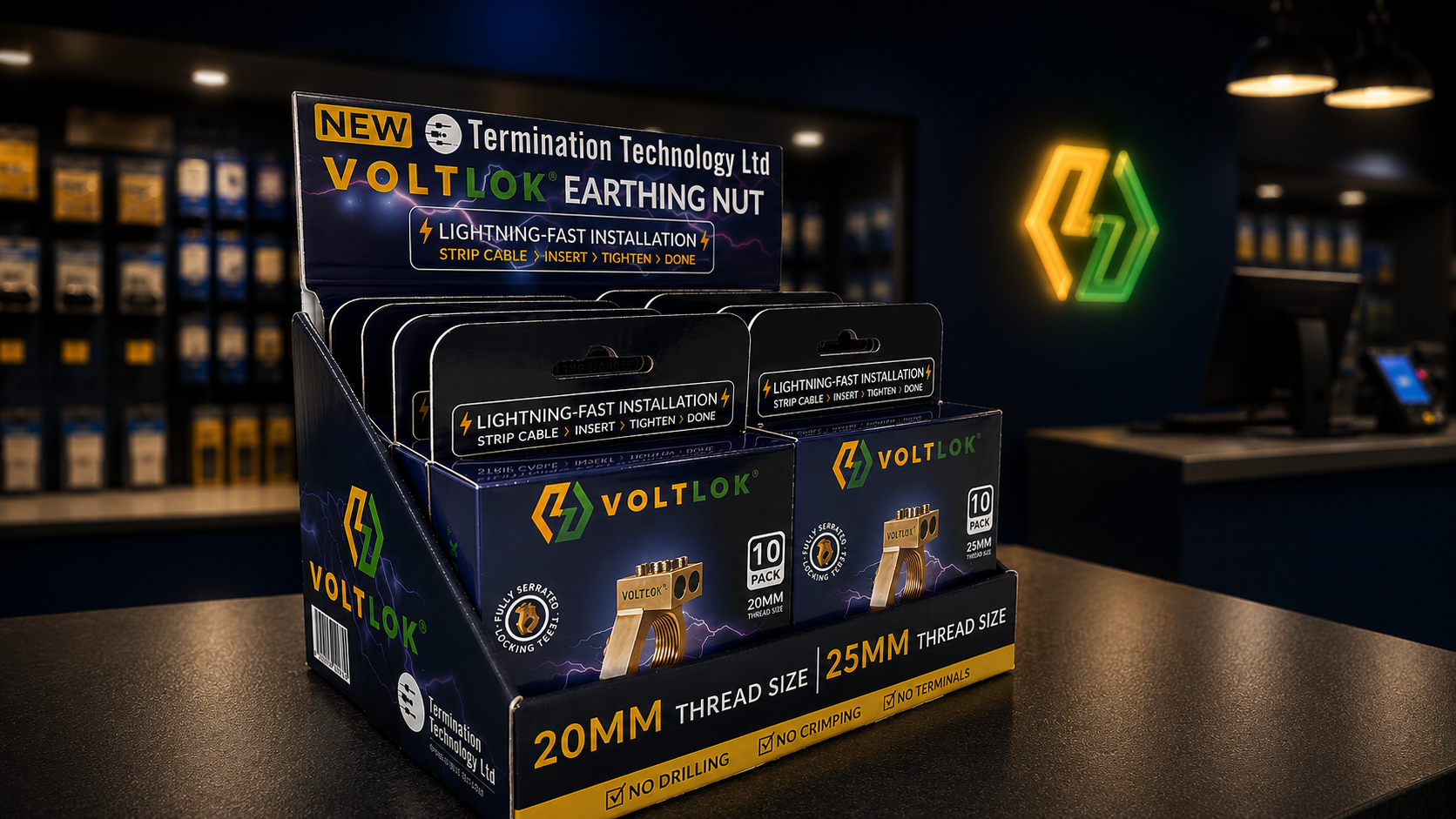 VOLTLOK® trade counter display